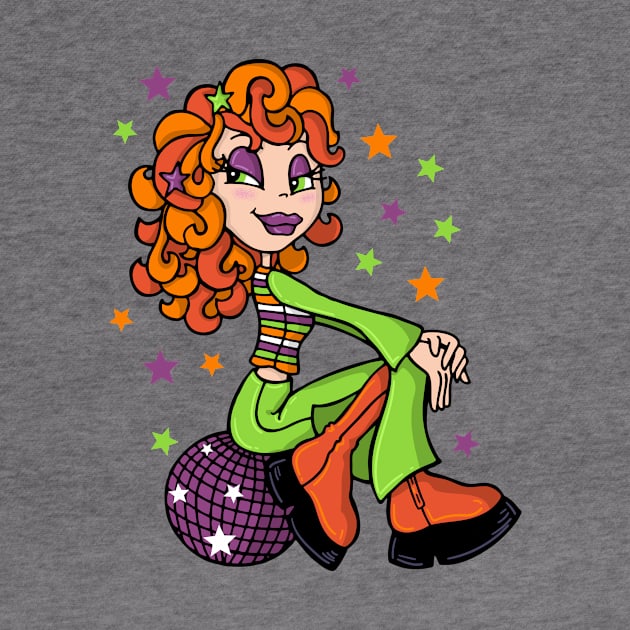 Red haired disco girl by JoanaJuheLaju1